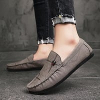 Men's genuine leather casual slip-on driving shoes 2 colors - Thumbnail 3