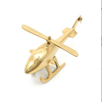 Aluminum Airplane Decorative Sculpture – Sleek Modern Helicopter Figurine for Home or Office Decor, 10"x3.25"x5" - Thumbnail 1