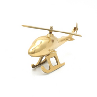 Aluminum Airplane Decorative Sculpture – Sleek Modern Helicopter Figurine for Home or Office Decor, 10"x3.25"x5" - Thumbnail 4