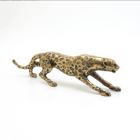 Golden Jaguar Sculpture ā Elegant Electroplated Animal Figurine | Decorative Accent for Shelves, Tables & Mantels - Thumbnail 3