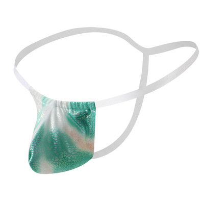 Mixed-color 3PK Men's Sexy Underwear Faux Leather Pouch Thong T-string Underpants KX026DK