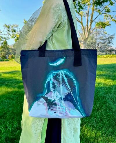 zippered eco bag - crow