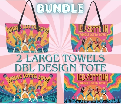 The “Whole Lotta Rock” Bundle– 2 Rock Towels + Leather-Look Tote
