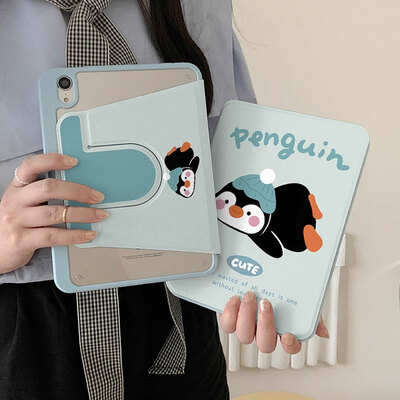 Penguin Pattern Cover For Samsung Tab S10 9 With Pen Slot IPPC01