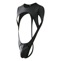 Men's Sexy Exotic Underwear Lingerie Faux Leather Cut-Out Gay Bodysuit KX026LTDK - Thumbnail 11