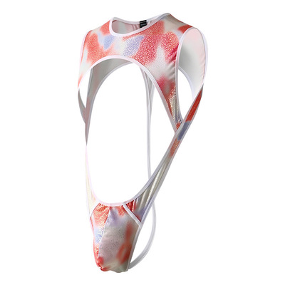 Men's Sexy Exotic Underwear Lingerie Faux Leather Cut-Out Gay Bodysuit KX026LTDK