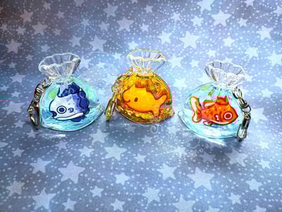Liquid Fish Bag Keychains