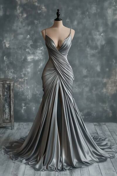 Grey Mermaid Mother Of The Bride/ Groom Dresses Formal Evening Dress