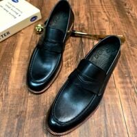 Handmade soft calfskin men's casual slip-on loafers 2 colors - Thumbnail 2