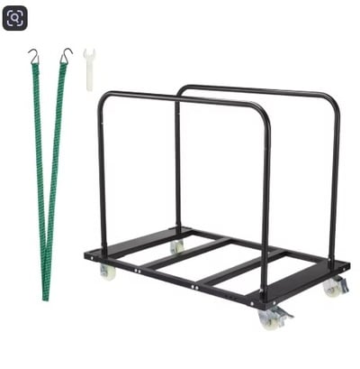 Heavy-Duty Folding Table & Drywall Cart – 1500 lb Capacity Steel Panel Truck with Wheels | Adjustable Utility Trolley for Garage, Home, Office, Events