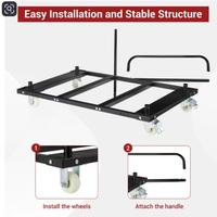 Heavy-Duty Folding Table & Drywall Cart – 1500 lb Capacity Steel Panel Truck with Wheels | Adjustable Utility Trolley for Garage, Home, Office, Events - Thumbnail 3