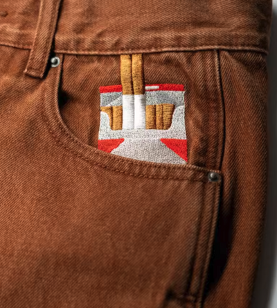 🚬​ POCKET EMBROIDERY STRAINT PANTS