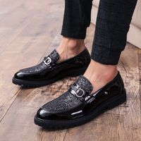 Business men's casual shoes trendy shiny work shoes - Thumbnail 1