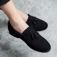 Brogue men's retro tassel slip-on shoes 2 colors - Thumbnail 6