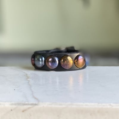 1-Row 3/4” Rainbow large dome studs wristband