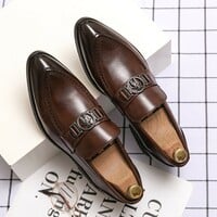 Casual leather shoes fashion business trend men's shoes 2 colors - Thumbnail 3