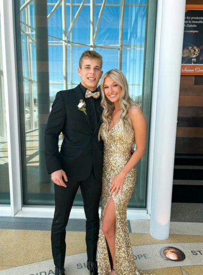 Glitter Gold Sequins Mermaid Prom Dress With Split