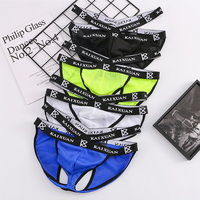 4PK Mixed-color Gay Men's underwear sexy mesh holes sheer cut-out mooning briefs underpants KX022HK - Thumbnail 1