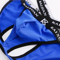 4PK Mixed-color Gay Men's underwear sexy mesh holes sheer cut-out mooning briefs underpants KX022HK - Thumbnail 9