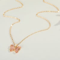 Crystal Butterfly Pendant Necklace – Pastoral Style Internet Celebrity Jewelry for Women - Thumbnail 2
