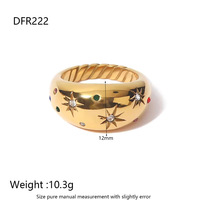 Light Star Diamond Double Layer Loop Ring – Pearl Inlay Irregular Hexagonal Star Design – Stainless Steel Geometric Ring, Sizes 6-8 - Thumbnail 4