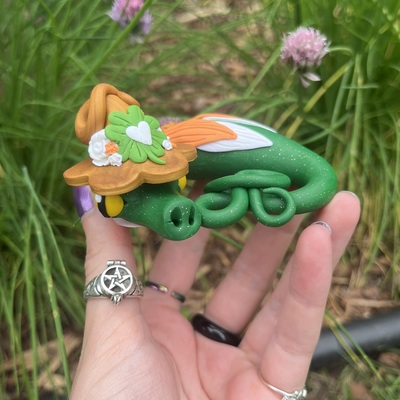 Brighid the Sleepy Celtic Shamrock Witch