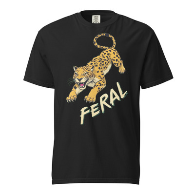 Feral Leopard Unisex 100% Cotton Heavyweight Soft Breathable T-Shirt Graphic Tees