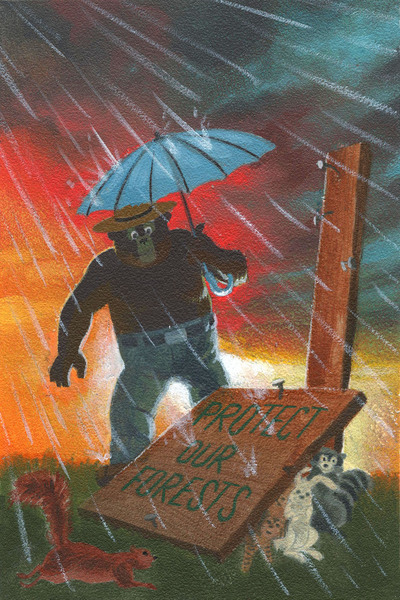 Smokey Bear #9 custom painted cover + comic