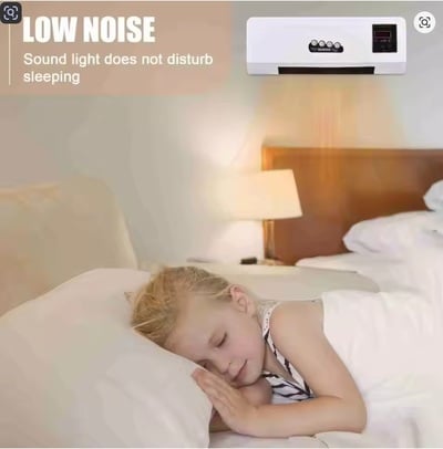 2-in-1 Wall Mounted Heater Fan with Digital Display – 1800W Electric Heating & Natural Wind Combo | Timer, Remote Control