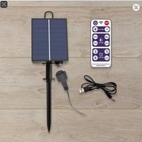 Solar Battery Box with Remote – 8-Mode LED String Light Controller with Solar Panel for Outdoor/Indoor Garden, Camping, and Pathway Decor - Thumbnail 2