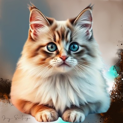 Rag Doll Cat Abstract Art Print