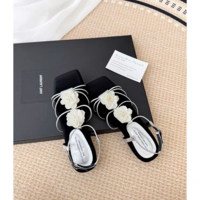 Seaside Holiday Gold Handmade Flower Open Toe Sandals - Thumbnail 4