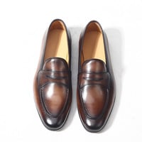 Men's casual leather shoes breathable slip-on genuine leather soft sole loafers 2 colors - Thumbnail 1