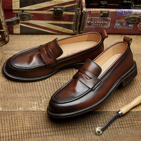 Lightweight soft sole casual breathable shoes genuine leather slip-on driving loafers - Thumbnail 2