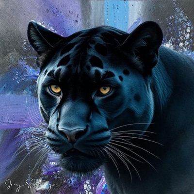 Black Panther Abstract Art Print