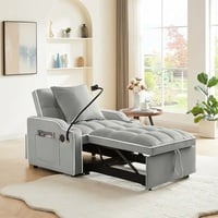 3-in-1 Convertible Sleeper Sofa Chair Bed – Adjustable Recliner with USB & Phone Holder | Space-Saving  - Thumbnail 1