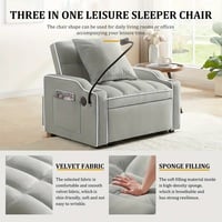 3-in-1 Convertible Sleeper Sofa Chair Bed – Adjustable Recliner with USB & Phone Holder | Space-Saving  - Thumbnail 4
