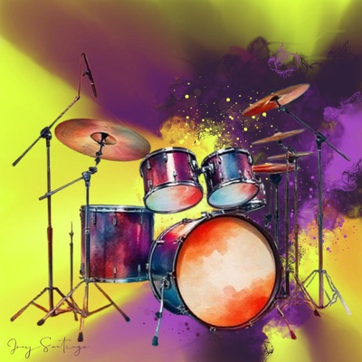 Drum Set Abstract Art Print