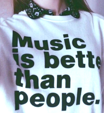 Free Shipping-MUSIC IS BETTER THAN PEOPLE TEE