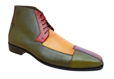 Crafted Leather Classic Men Tri Tone Leather Chukka Boot