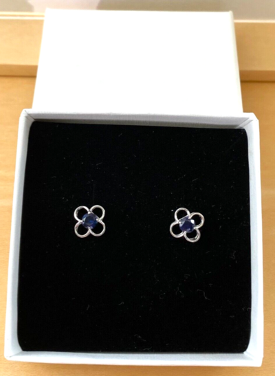 BOXED GIFT/925 Sapphire (Lab Created) Stud Earrings/Daisy Sapphire Studs/Sapphire Jewellery/Sapphire Jewelry/Sapphire Jewelery/September Birthstone