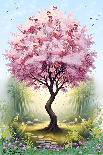 Cherry Blossom Morning Art Print