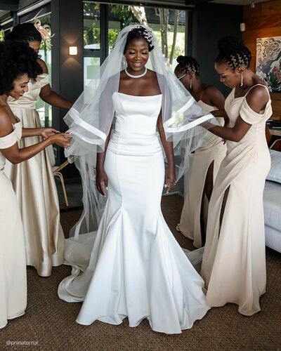 Simple Wedding Dress, Mermaid African Girls Bridal Dress Bridal Gown