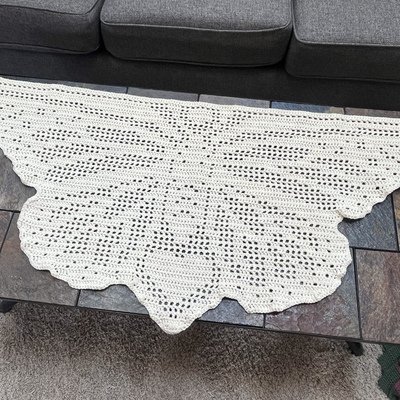 Filet crochet butterfly table runner