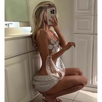 Flower Rhinestone Outer Strap Accessory Chest Chain - Thumbnail 1