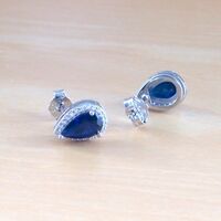 BOXED GIFT/Sterling Silver Sapphire Earrings/Sapphire Earrings/Sapphire Studs/Sapphire Jewellery/Sapphire Jewelry/September Birthstone/UK - Thumbnail 3