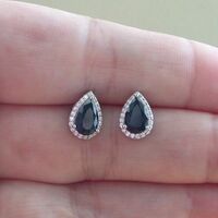 BOXED GIFT/Sterling Silver Sapphire Earrings/Sapphire Earrings/Sapphire Studs/Sapphire Jewellery/Sapphire Jewelry/September Birthstone/UK - Thumbnail 4