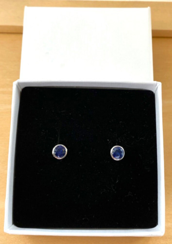 BOXED GIFT/925 Sapphire (Lab Created) Stud Earrings/ Sapphire Studs/Sapphire Jewellery/Sapphire Jewelry/Sapphire Jewelery/September Birthstone