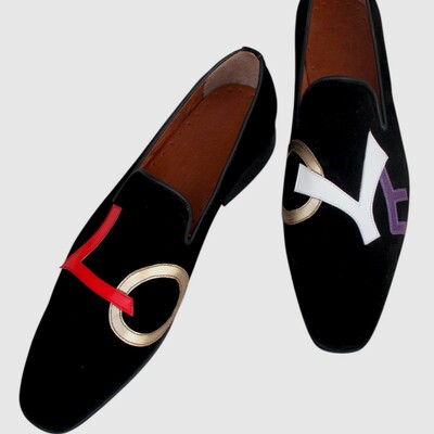 Crafted leather classic men black suede leather loafers dress shoes - Thumbnail 1