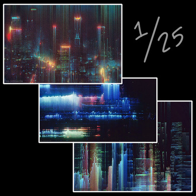 SET OF 3 dystopika 001/2/3 matching #1/25 large giclée prints